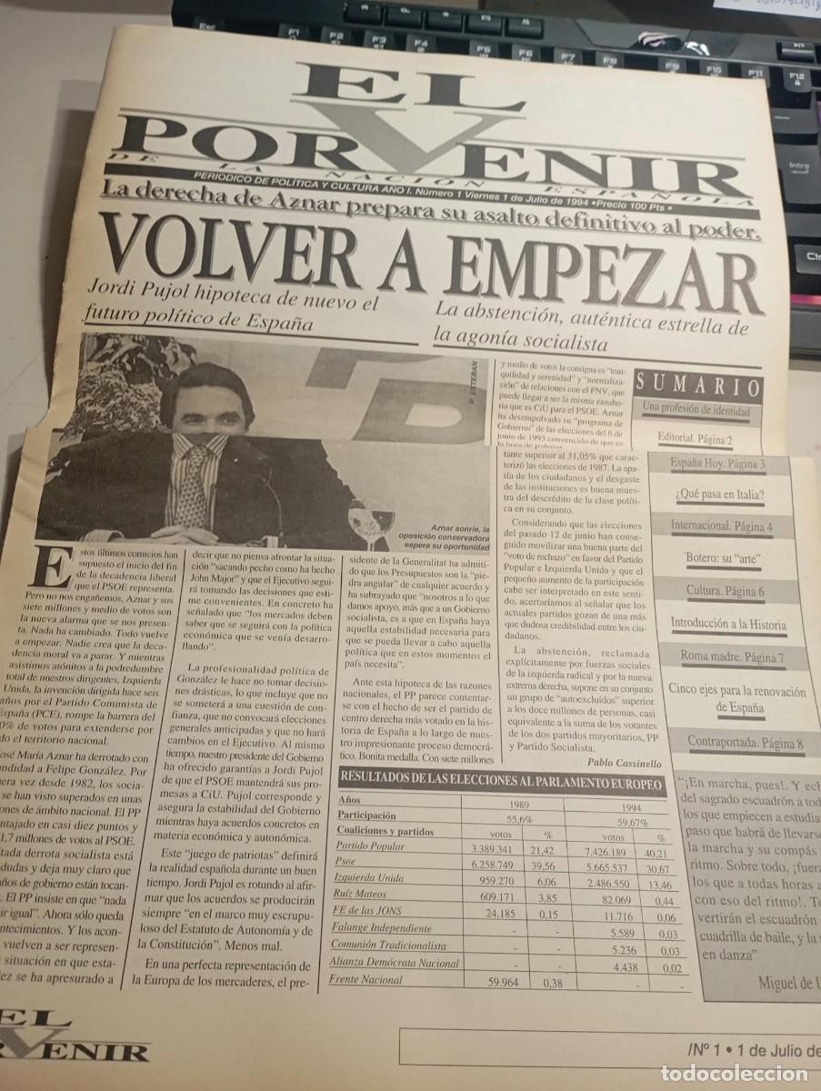 Coleccionismo de revistas y peri&oacute;dicos: BOLETIN &Aacute;REA INCONFORMISTA EL PORVENIR DE LA NACI&Oacute;N ESPA&Ntilde;OLA A&Ntilde;O 1 N&ordm; 1 JULIO 1994REF. UR MES 4