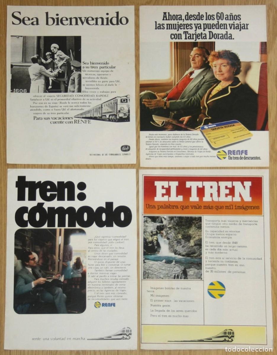 Coleccionismo de revistas y peri&oacute;dicos: RENFE 4x Anuncios 1960s/1980s Promo Ads Publicidad Tren Trenes