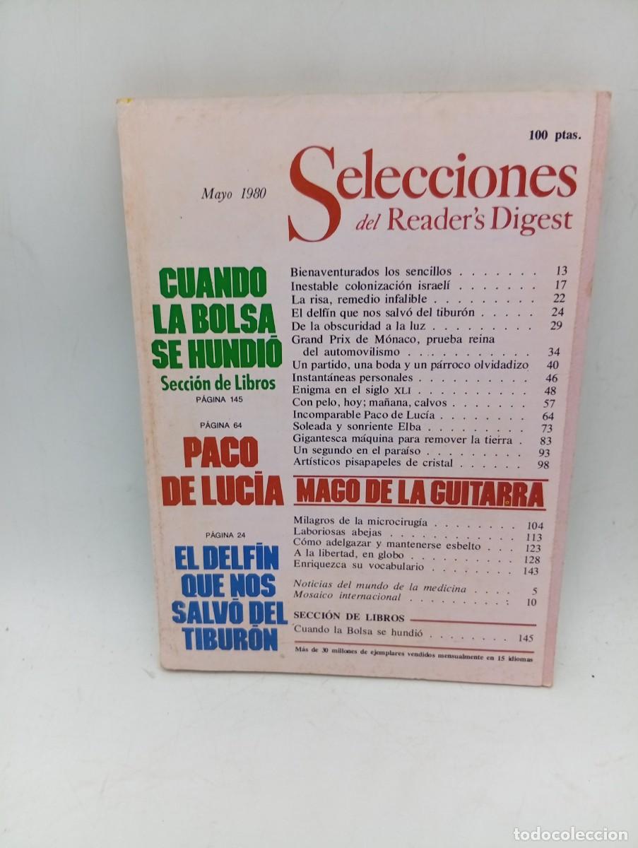 Coleccionismo de revistas y peri&oacute;dicos: SELECCIONES DEL READER&acute;S DIGEST. MAYO 1980. CUANDO LA BOLSA SE HUNDIO. PACO DE LUCIA. LABO.... LEER.