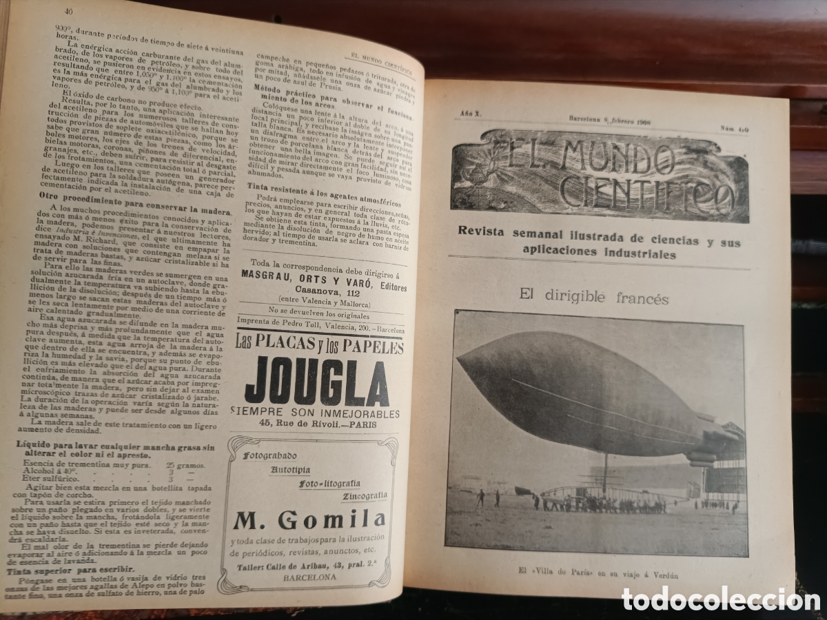 Coleccionismo de revistas y peri&oacute;dicos: A&ntilde;o 1908 Completo (52 revistas) EL MUNDO CIENT&Iacute;FICO Ingenier&iacute;a, Dirigibles, Locomotoras, Ciencia...