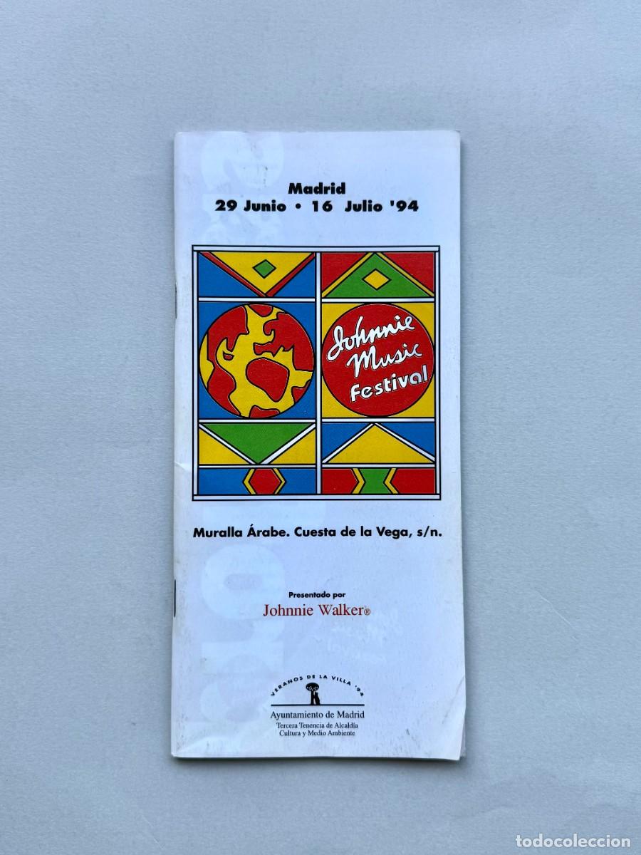 Coleccionismo de revistas y peri&oacute;dicos: Programa Johnnie music Festival. Madrid. 16 julio 1994.