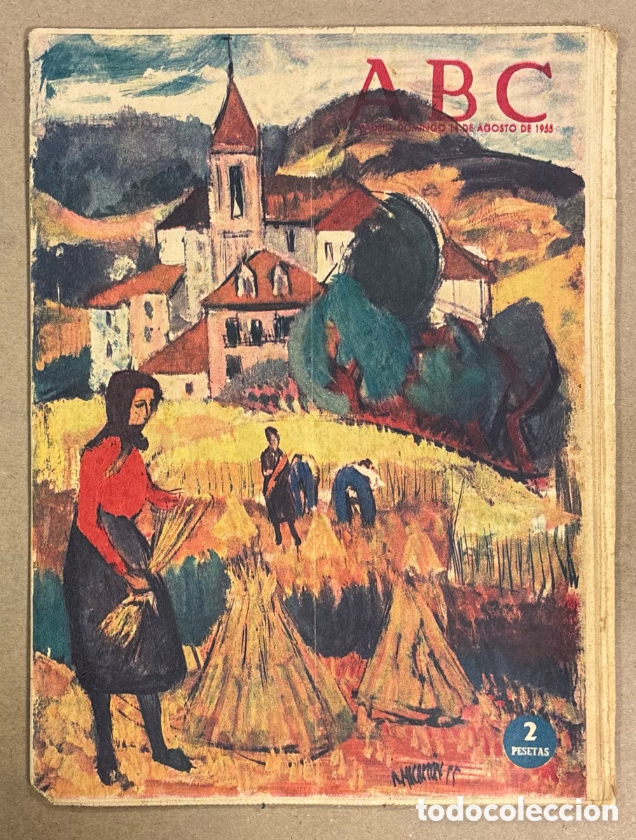 Coleccionismo de revistas y peri&oacute;dicos: ABC (14 AGOSTO 1955) MURALLAS DE SEGOVIA, PALACIO REAL DE ARANJUEZ, MISTERIO DE ELCHE, LOUIS BOBET