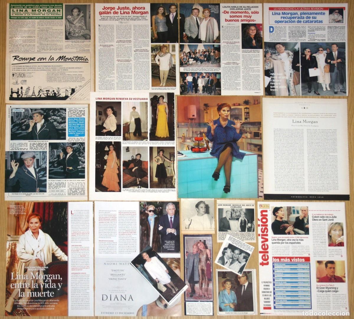 Coleccionismo de revistas y peri&oacute;dicos: LINA MORGAN lote de prensa 1980s/1990s fotos actriz cine humor spain clippings recortes