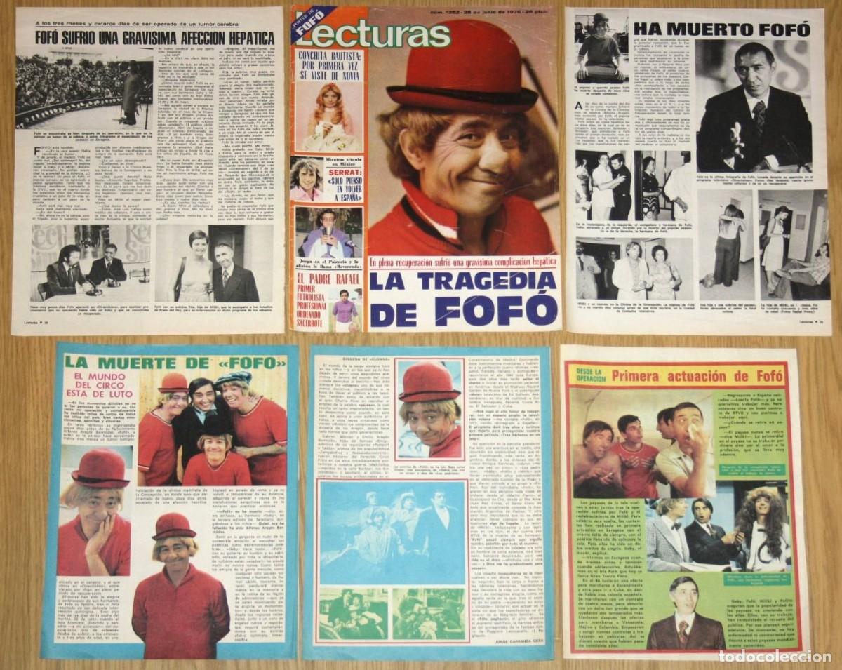 Coleccionismo de revistas y peri&oacute;dicos: FOF&Oacute; Alfonso Arag&oacute;n Berm&uacute;dez lote de prensa 1976 fotos Los Payasos de la Tele TVE clippings humor