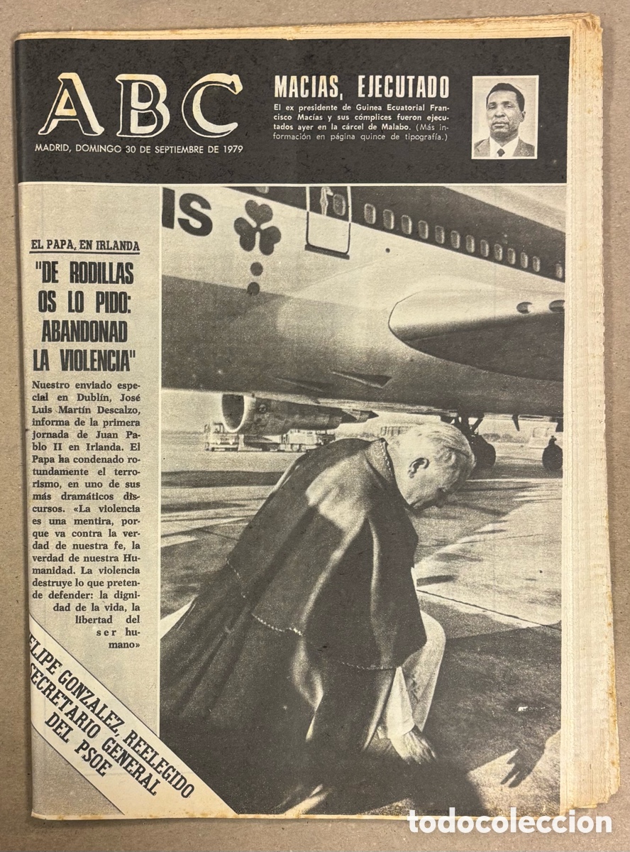 Coleccionismo de revistas y peri&oacute;dicos: ABC (30 SEPTIEMBRE 1979) FRANCISCO MACIAS EJECUTADO, FELIPE GONZ&Aacute;LEZ REELEGIDO SECRETARIO GENERAL PS