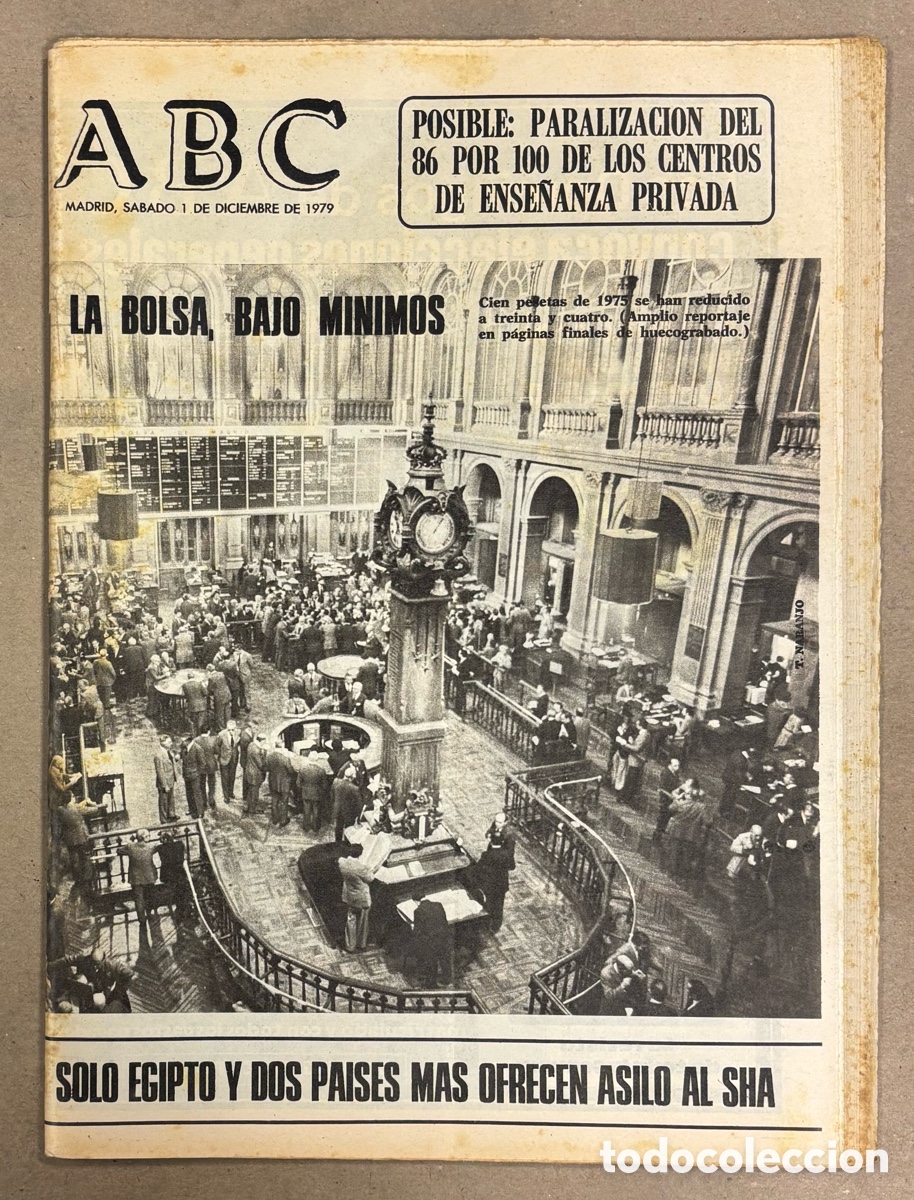 Coleccionismo de revistas y peri&oacute;dicos: ABC (1 DICIEMBRE 1979) LA BOLSA BAJO M&Iacute;NIMOS, GOLPE AL GRAPO, BOICOT DE JOMEINI, JADRAQUE,