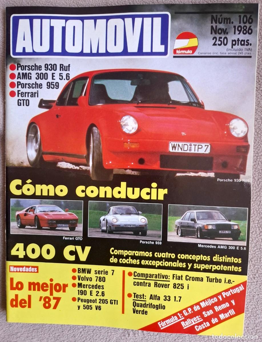 Coleccionismo de revistas y peri&oacute;dicos: Revista Automovil N&ordm;106 noviembre de 1986