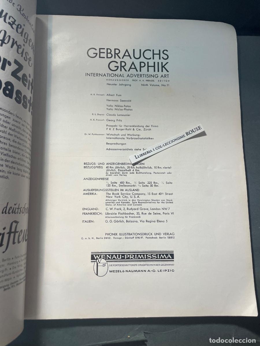 Coleccionismo de revistas y peri&oacute;dicos: ANTIGUA PUBLICACION DE DISE&Ntilde;O GRAFICO - GEBRAUCHSGRAPHIK INTERNATIONAL ADVERTISING ART - NOVIEMBRE