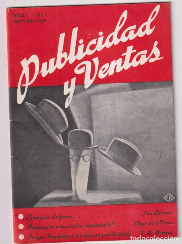Coleccionismo de revistas y peri&oacute;dicos: Publicidad y Ventas. a&ntilde;o 1, n&ordm; 1. Octubre de 1935. (21x14,5 cm.) 40 p&aacute;ginas. Revista t&eacute;cnica espa&ntilde;ol