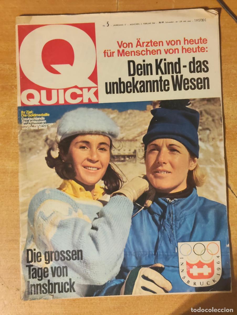 Coleccionismo de revistas y peri&oacute;dicos: vista semanal alemana Quick del 5 de febrero de 1964 - en los Juegos Ol&iacute;mpicos de Invierno c