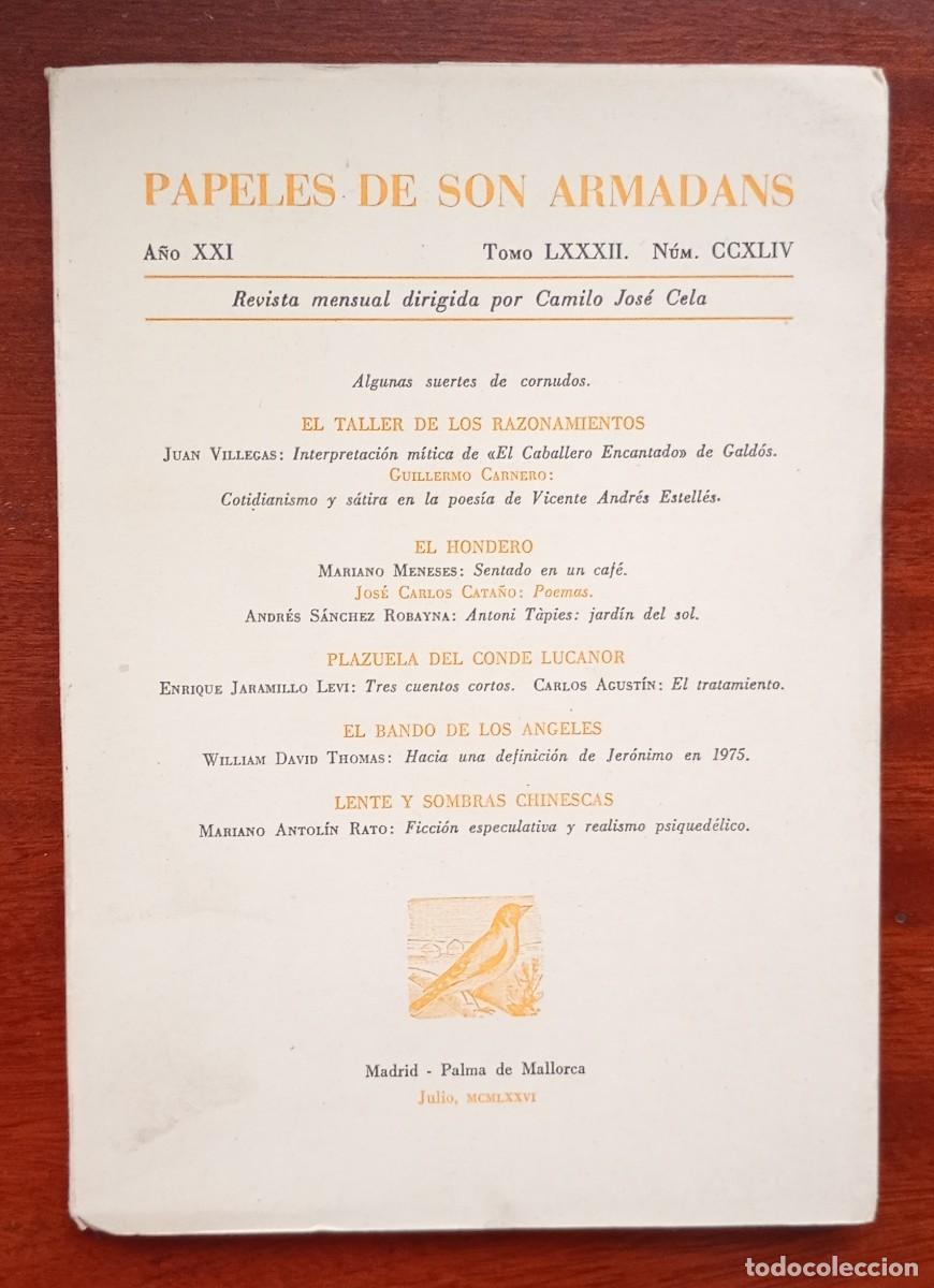 Coleccionismo de revistas y peri&oacute;dicos: PAPELES DE SON ARMADANS Ano XXI Tomo LXXXII Num. CCXLIV