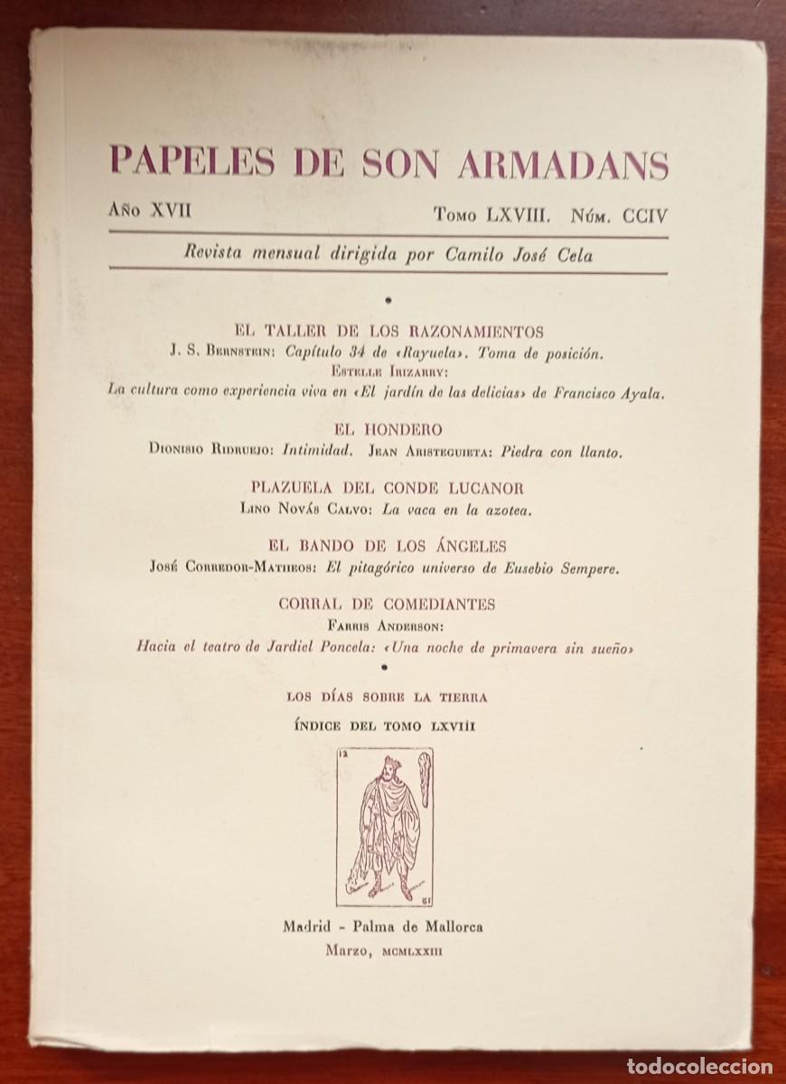 Collezionismo di Riviste e Giornali: PAPELES DE SON ARMADANS Ano XVII Tomo LXVIII Num. CCIV