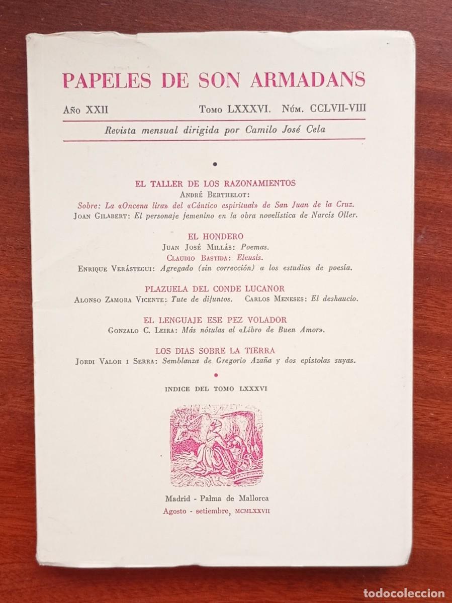 Sammeln von Zeitschriften und Zeitungen: PAPELES DE SON ARMADANS Ano XXII Tomo LXXXVII Num. CCLVII-VIII