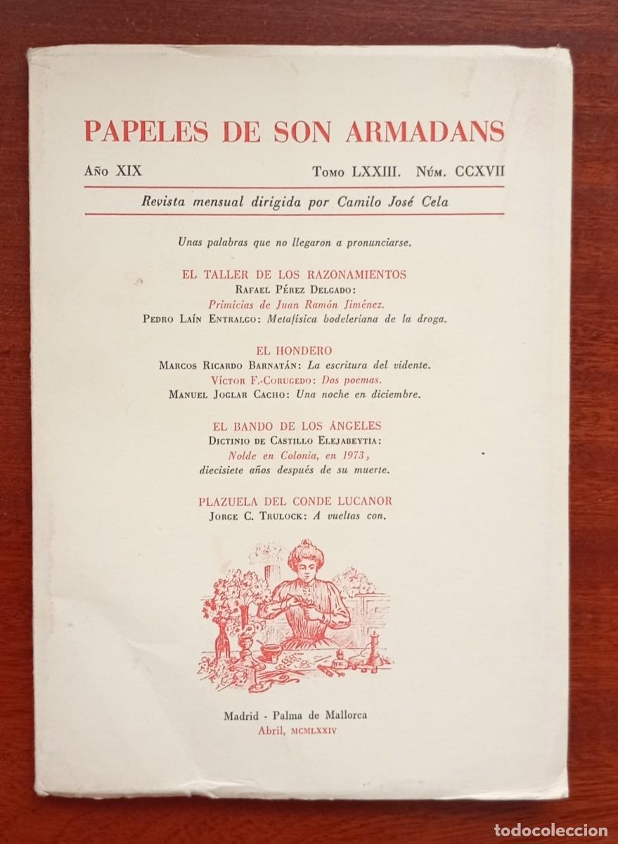 Coleccionismo de revistas y peri&oacute;dicos: PAPELES DE SON ARMADANS Ano XIX Tomo LXXIII Num. CCXVII