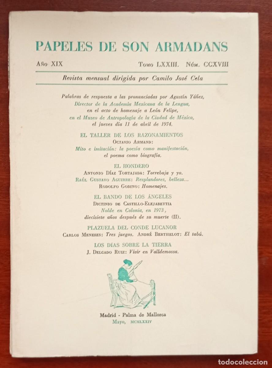 Coleccionismo de revistas y peri&oacute;dicos: PAPELES DE SON ARMADANS Ano XIX Tomo LXXIII Num. CCXVIII