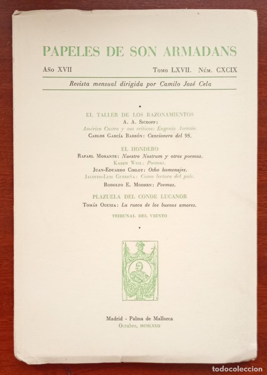 Coleccionismo de revistas y peri&oacute;dicos: PAPELES DE SON ARMADANS Ano XVII Tomo LXVII Num. CXCIX