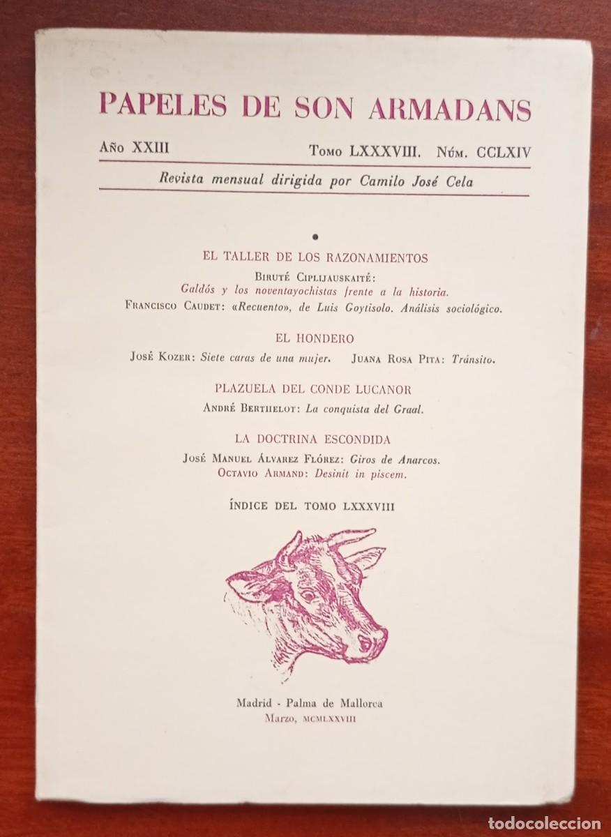 Coleccionismo de revistas y peri&oacute;dicos: PAPELES DE SON ARMADANS Ano XXIII Tomo LXXXVIII Num. CCLXIV
