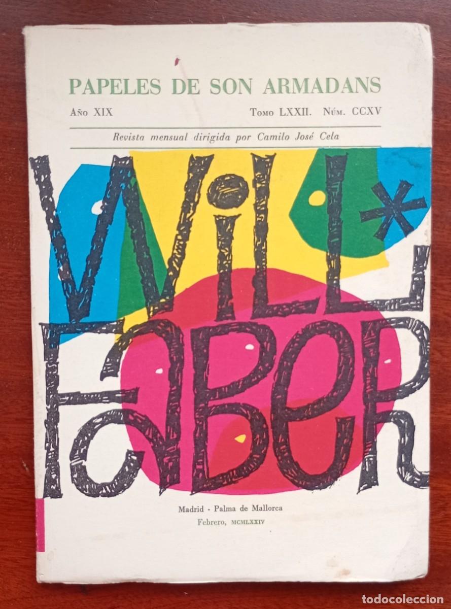 Coleccionismo de revistas y peri&oacute;dicos: PAPELES DE SON ARMADANS Ano XIX Tomo LXXII Num. CCXV