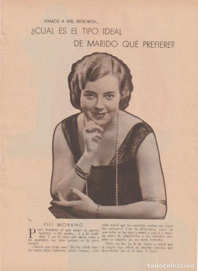 Coleccionismo de revistas y peri&oacute;dicos: Encuesta, responde: Fif&iacute; Morano, Aurea Azc&aacute;rraga, Mercedes Prendes, Estrellita Castro...-1933