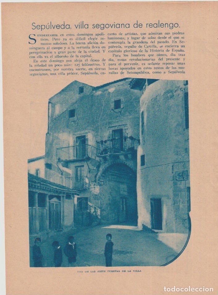 Coleccionismo de revistas y peri&oacute;dicos: Sep&uacute;lveda, villa segoviana de realengo / R. Ortega Liss&oacute;n - 1933