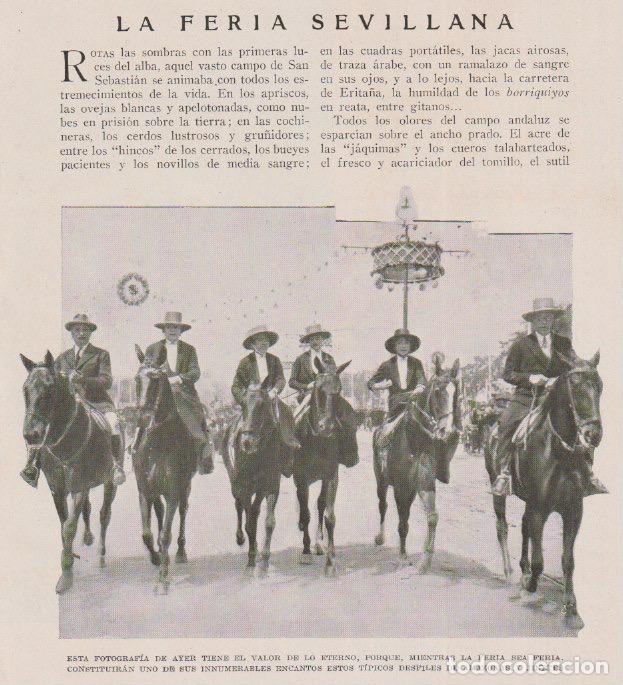 Coleccionismo de revistas y peri&oacute;dicos: * SEVILLA * La feria sevillana (extenso reportaje): el Real, el arco, amazonas, las corridas..- 1933