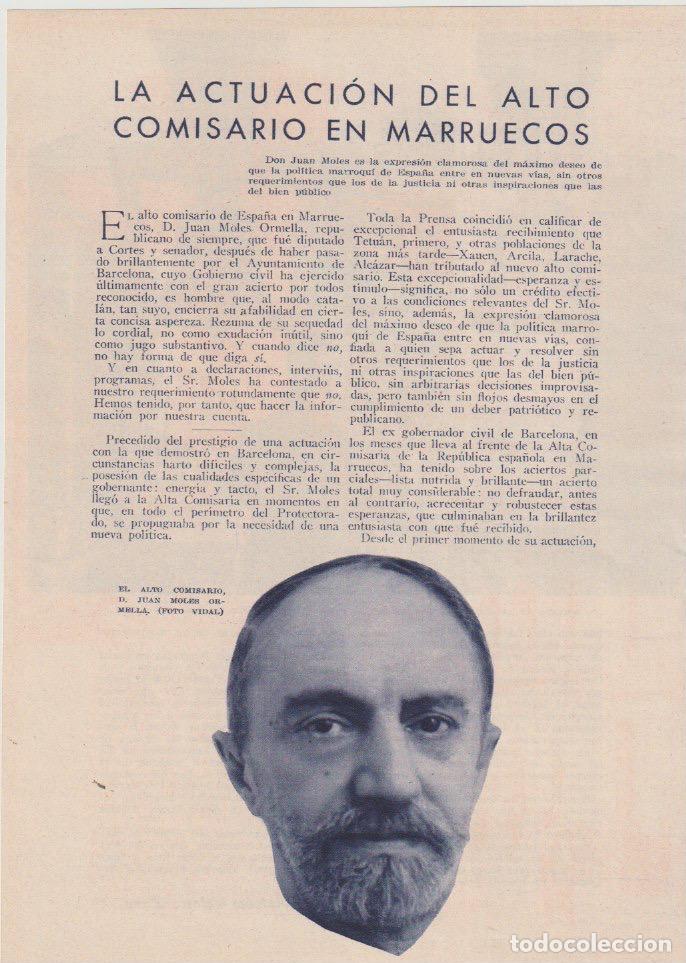 Coleccionismo de revistas y peri&oacute;dicos: Marruecos: alto Comisario Juan Moles Ormella; junto al jalifa / Jos&eacute; L. de Lerena - 1933