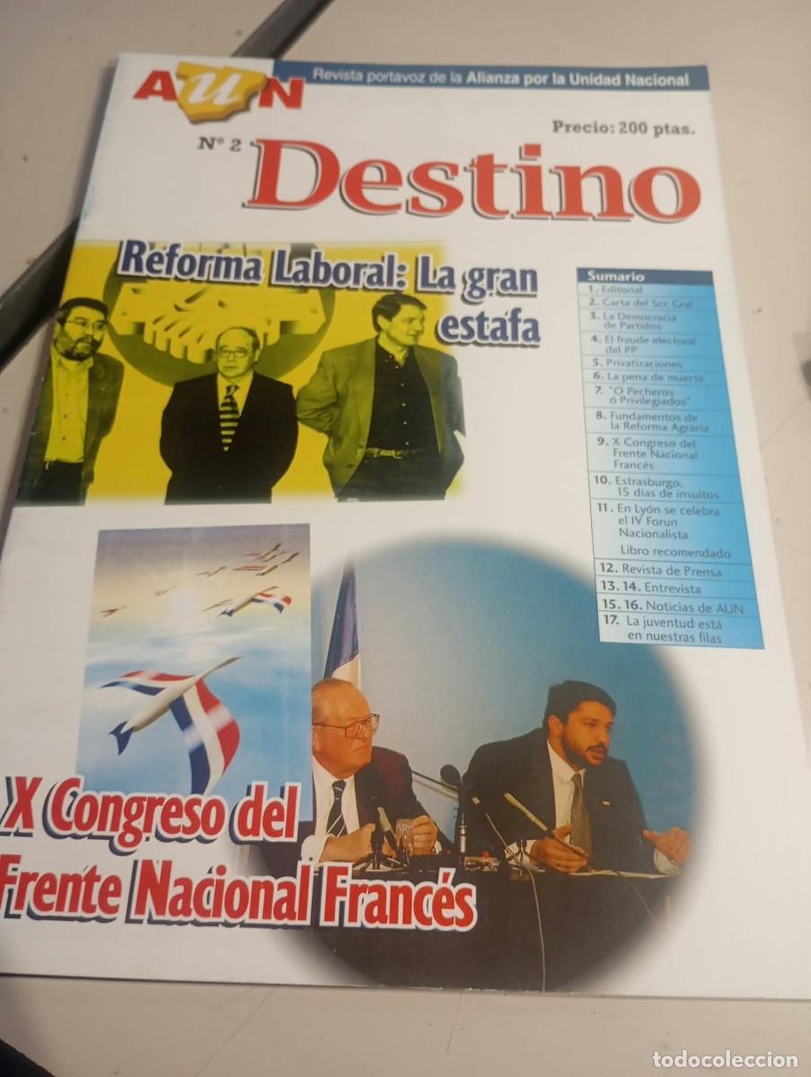 Coleccionismo de revistas y peri&oacute;dicos: REVISTA DESTINO N&ordm; 2 ( ALIANZA POR LA UNIDAD NACIONAL) REF. UR EST