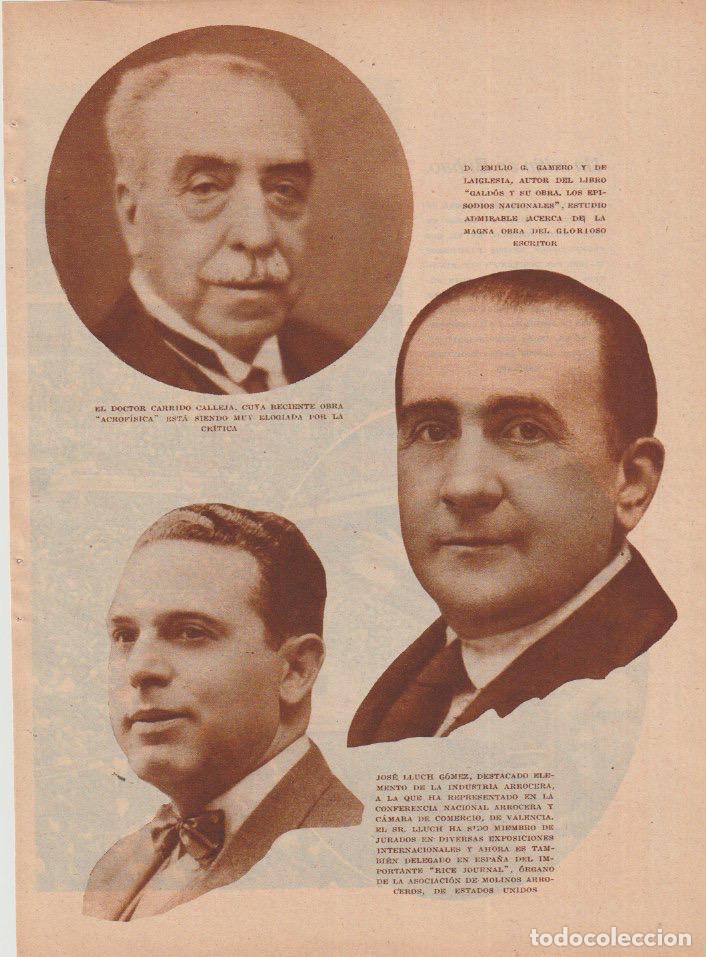 Coleccionismo de revistas y peri&oacute;dicos: Emilio G. Gamero; Dr. Carrido Calleja; * VALENCIA * ARROZ * Jos&eacute; Lluch G&oacute;mez -1933