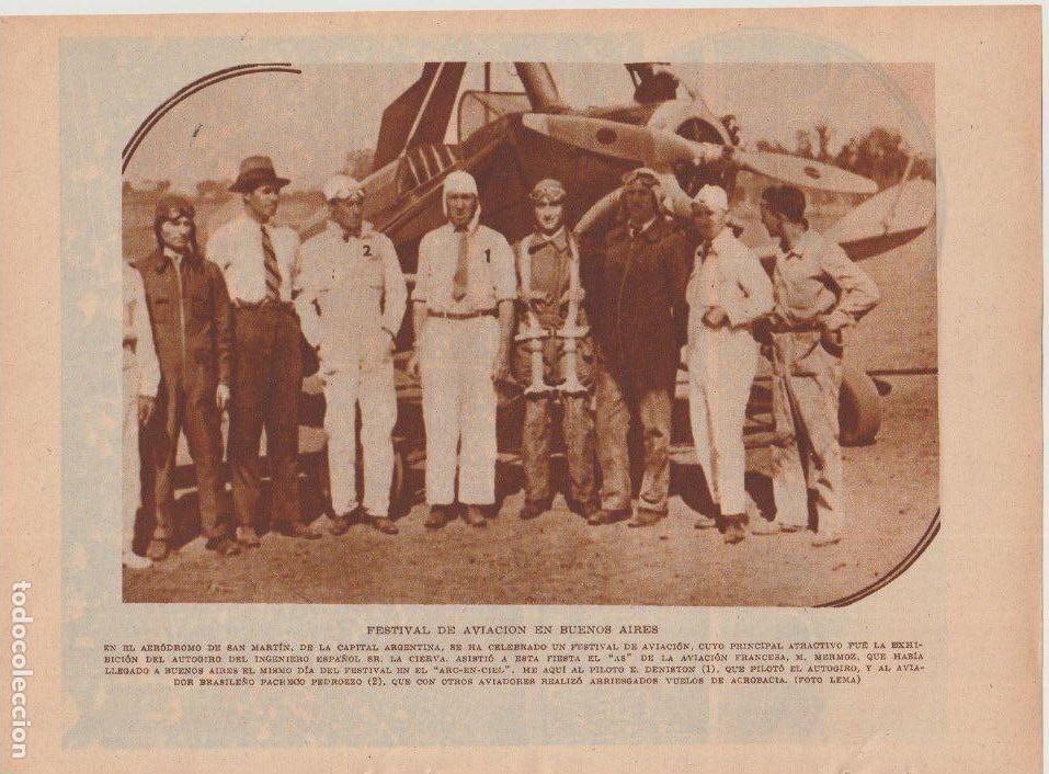 Coleccionismo de revistas y peri&oacute;dicos: * AVIACI&Oacute;N * Autogiro de La Cierva, aviador Mermoz, pilotos Deniston, Pacheco, Pedrozzo -1933