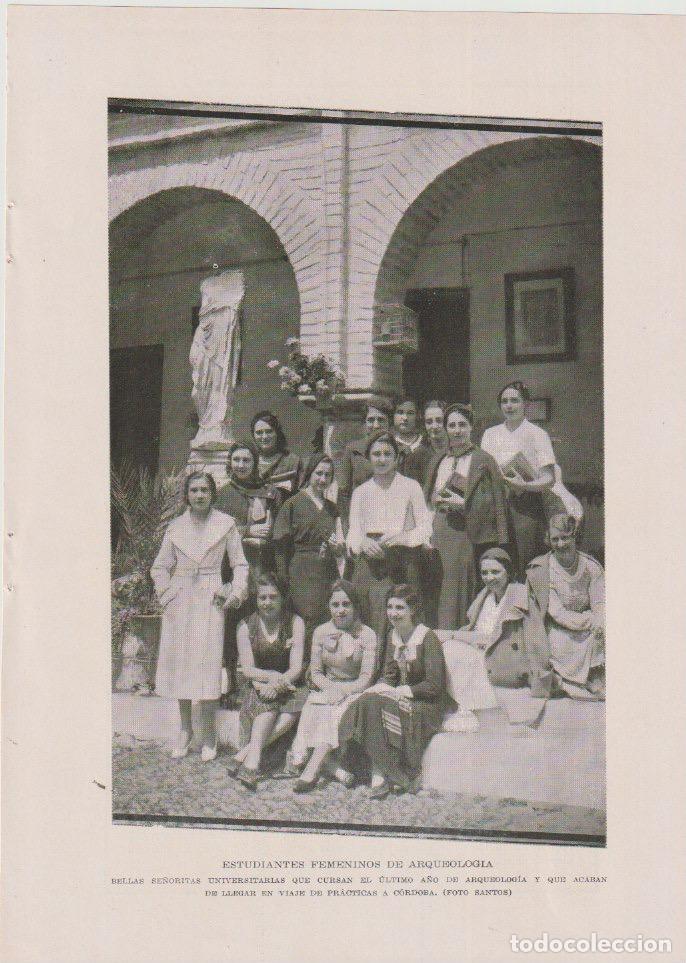 Coleccionismo de revistas y peri&oacute;dicos: Estudiantes femeninas de Arqueolog&iacute;a en viaje de pr&aacute;cticas a C&oacute;rdoba -1933