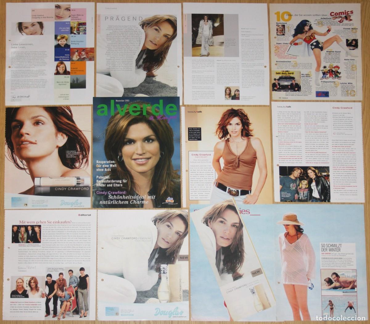 Coleccionismo de revistas y peri&oacute;dicos: CINDY CRAWFORD lote prensa Alemania 2000s germany magazine clippings photos top model fashion icon