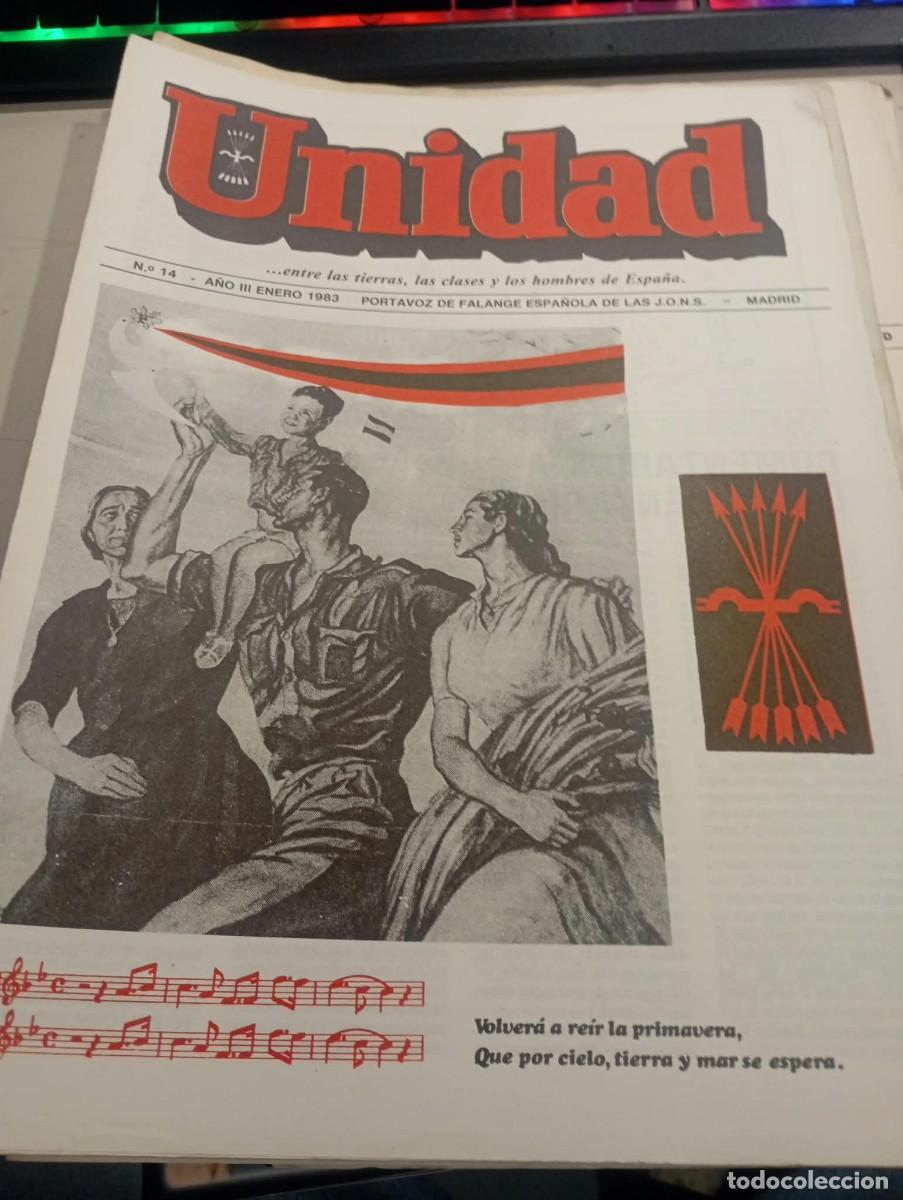 Coleccionismo de revistas y peri&oacute;dicos: REVISTA UNIDAD FALANGE ESPA&Ntilde;OLA DE LAS JONS N&ordm; 14, A&Ntilde;O III ENERO DE 1983 REF. UR EST