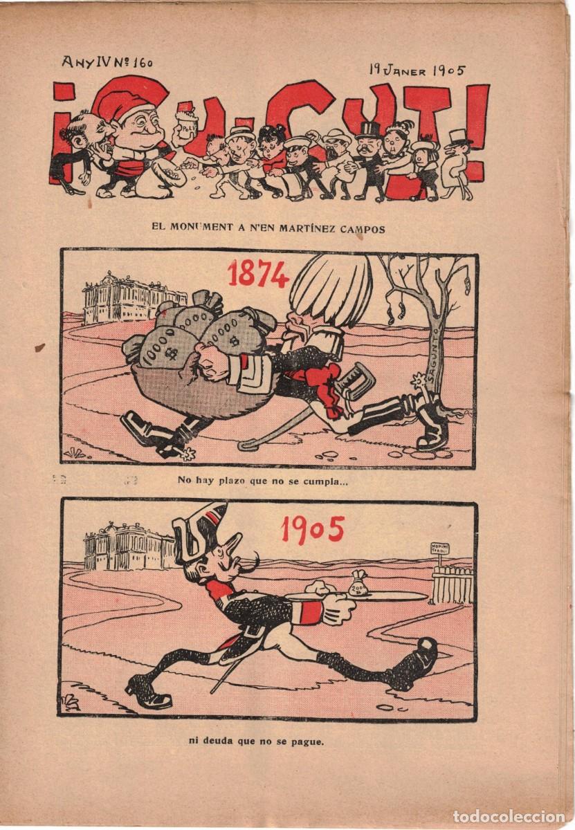 Coleccionismo de revistas y peri&oacute;dicos: &iexcl; CU-CUT ! - Setmanari sat&iacute;ric - n&ordm; 160 - 19 Janer 1905 en Catalan - Opisso, Cornet con vi&ntilde;eta