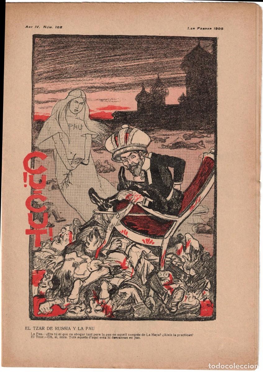 Coleccionismo de revistas y peri&oacute;dicos: &iexcl; CU-CUT ! - Setmanari sat&iacute;ric - n&ordm; 162 - 1 Febrer 1905 en Catalan - Opisso, Cornet con vi&ntilde;eta