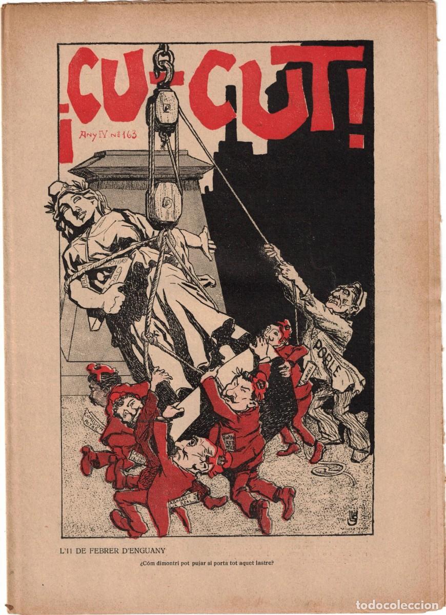Coleccionismo de revistas y peri&oacute;dicos: &iexcl; CU-CUT ! - Setmanari sat&iacute;ric - n&ordm; 163 - 8 Febrer 1905 en Catalan - Opisso, Cornet con vi&ntilde;eta