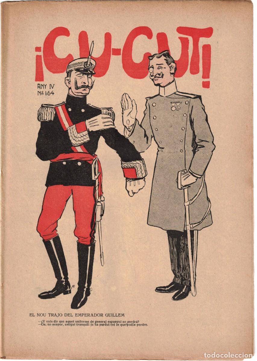 Coleccionismo de revistas y peri&oacute;dicos: &iexcl; CU-CUT ! - Setmanari sat&iacute;ric - n&ordm; 164 - 15 Febrer 1905 en Catalan - Opisso, Cornet con vi&ntilde;eta