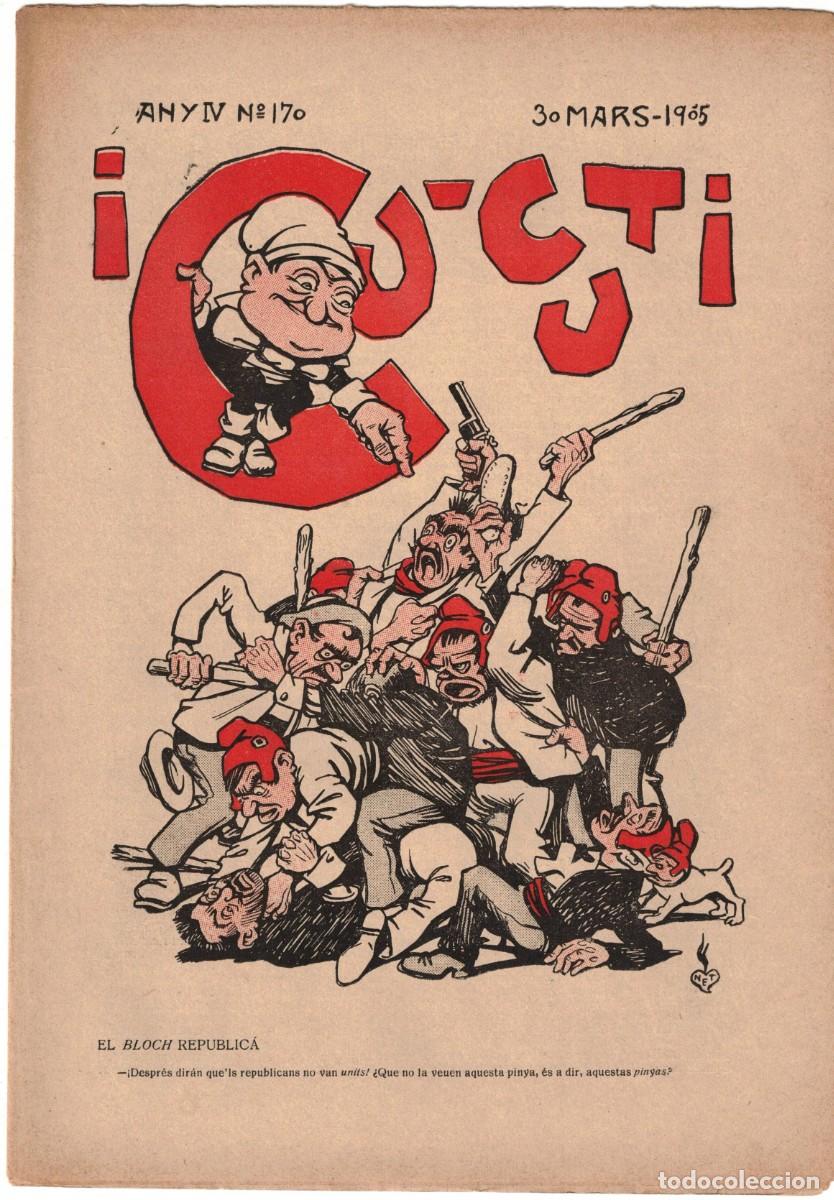 Coleccionismo de revistas y peri&oacute;dicos: &iexcl; CU-CUT ! - Setmanari sat&iacute;ric - n&ordm; 170 - 30 Mars 1905 en Catalan - Opisso, Cornet con vi&ntilde;eta
