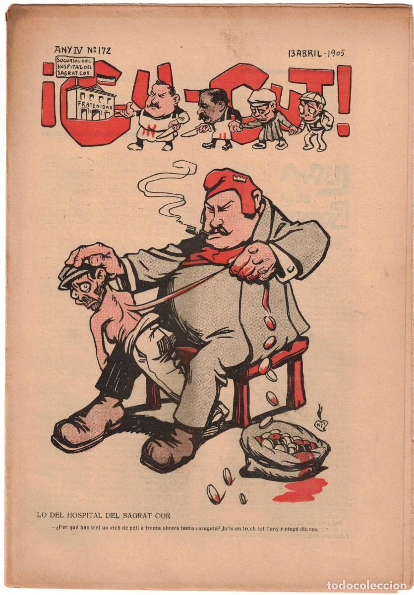 Coleccionismo de revistas y peri&oacute;dicos: &iexcl; CU-CUT ! - Setmanari sat&iacute;ric - n&ordm; 172 - 13 Abril 1905 en Catalan - Opisso, Cornet con vi&ntilde;eta