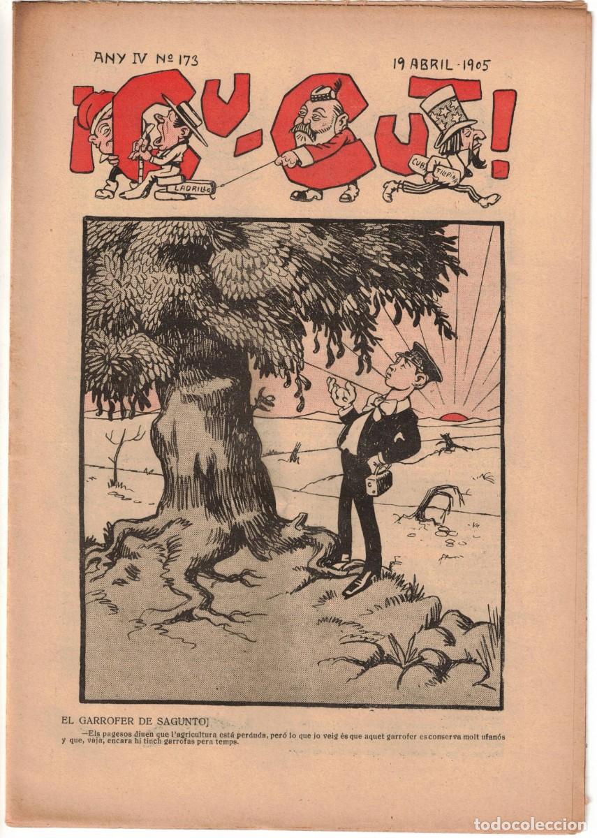 Coleccionismo de revistas y peri&oacute;dicos: &iexcl; CU-CUT ! - Setmanari sat&iacute;ric - n&ordm; 173 - 19 Abril 1905 en Catalan - Opisso, Cornet con vi&ntilde;eta