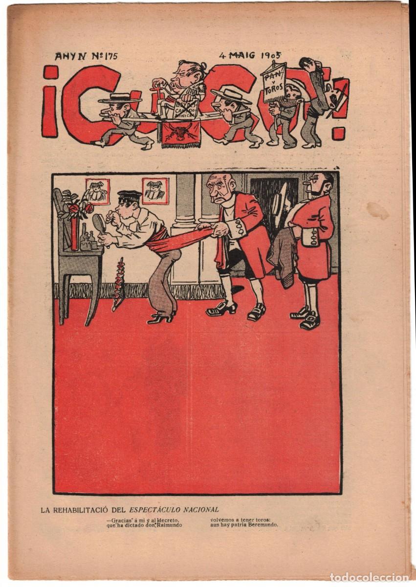 Coleccionismo de revistas y peri&oacute;dicos: &iexcl; CU-CUT ! - Setmanari sat&iacute;ric - n&ordm; 175 - 4 maig 1905 en Catalan - Opisso, Cornet con vi&ntilde;eta