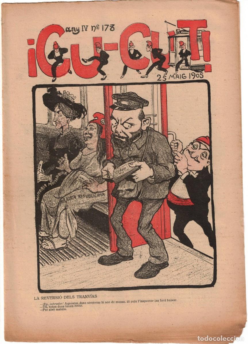 Coleccionismo de revistas y peri&oacute;dicos: &iexcl; CU-CUT ! - Setmanari sat&iacute;ric - n&ordm; 178 - 25 maig 1905 en Catalan - Opisso, Cornet con vi&ntilde;eta