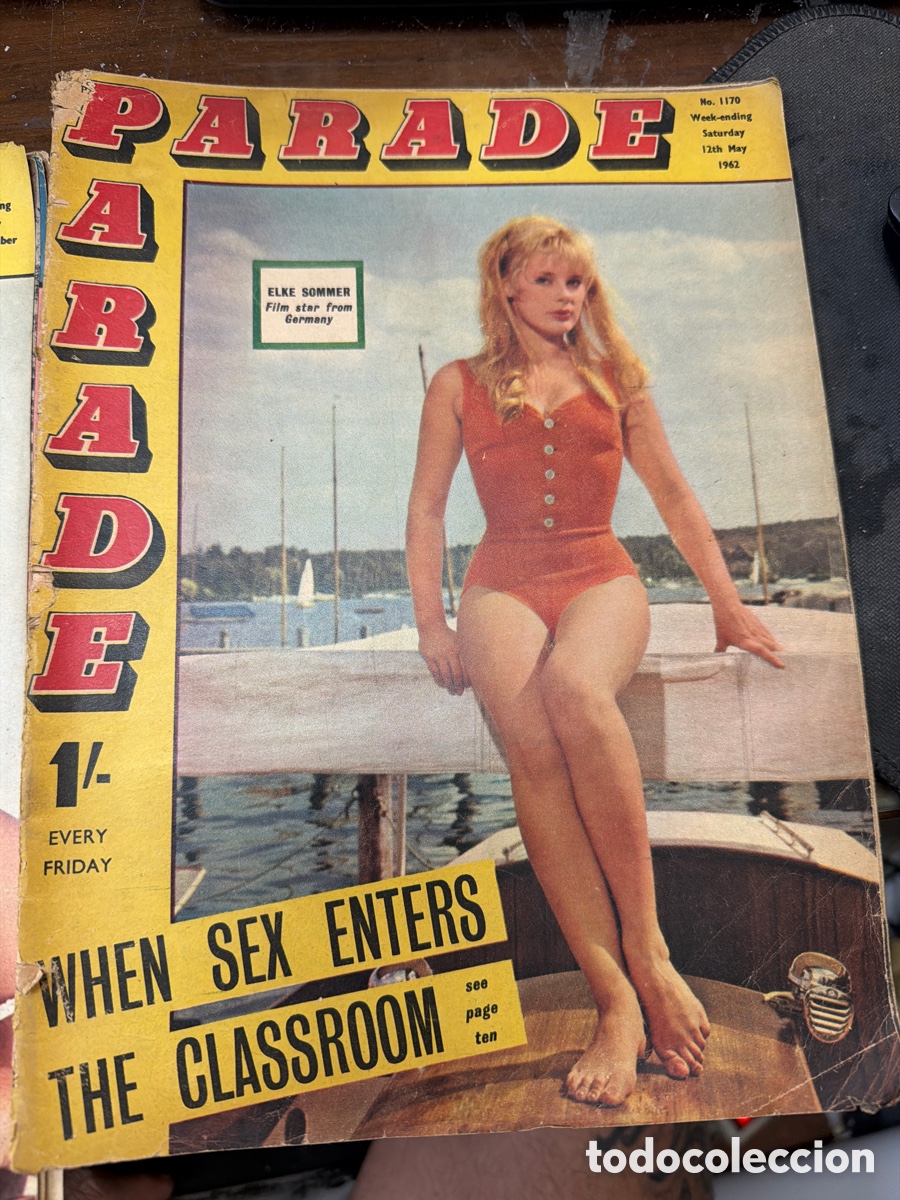 Coleccionismo de revistas y peri&oacute;dicos: Revista er&oacute;tica vintage pin-ups PARADE.nudismo.a&ntilde;o 1962 N 1170.p&oacute;ster central