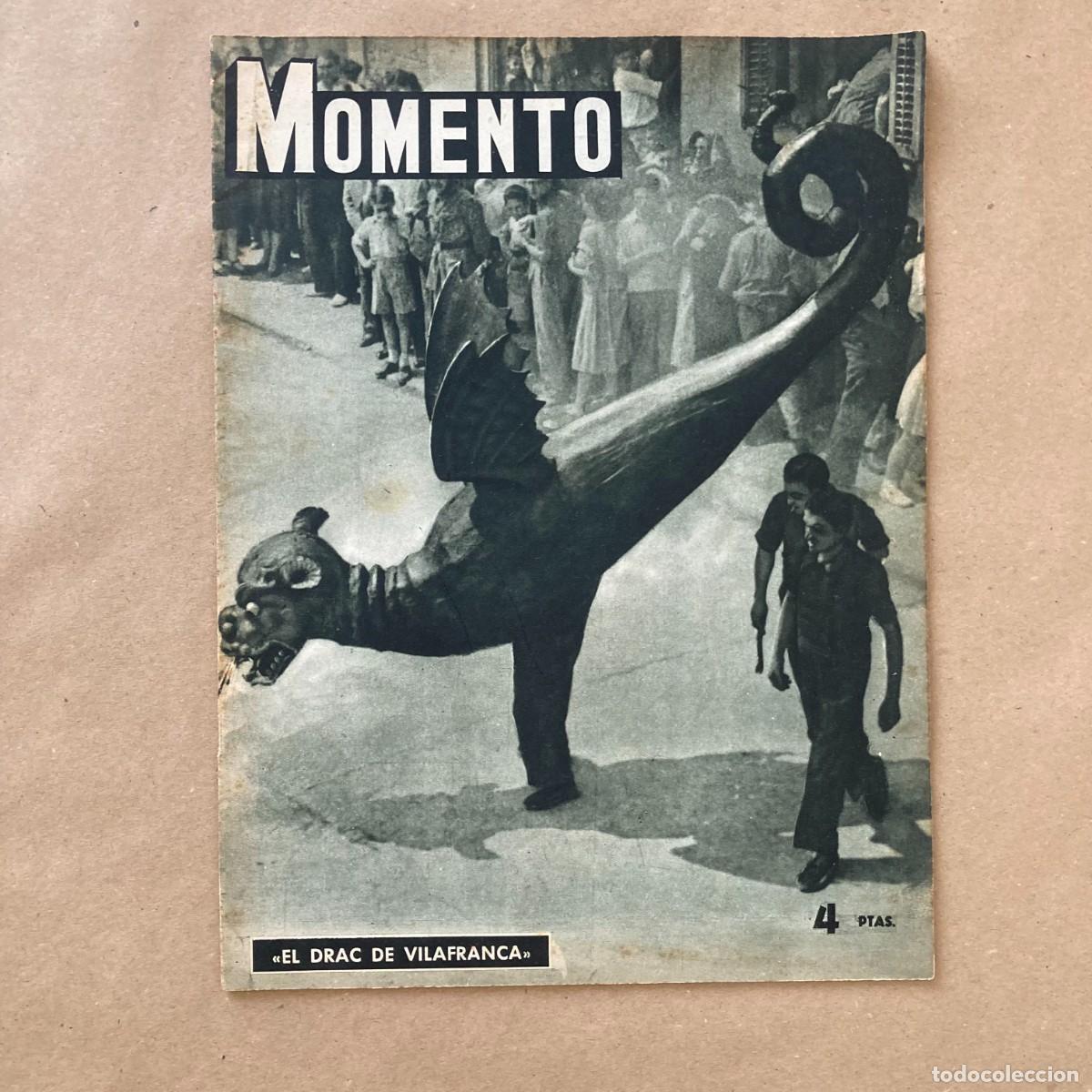 Coleccionismo de revistas y peri&oacute;dicos: REVISTA MOMENTO, EL DRAC DE VILAFRANCA, 27 AGOSTO 1953, BARCELONA