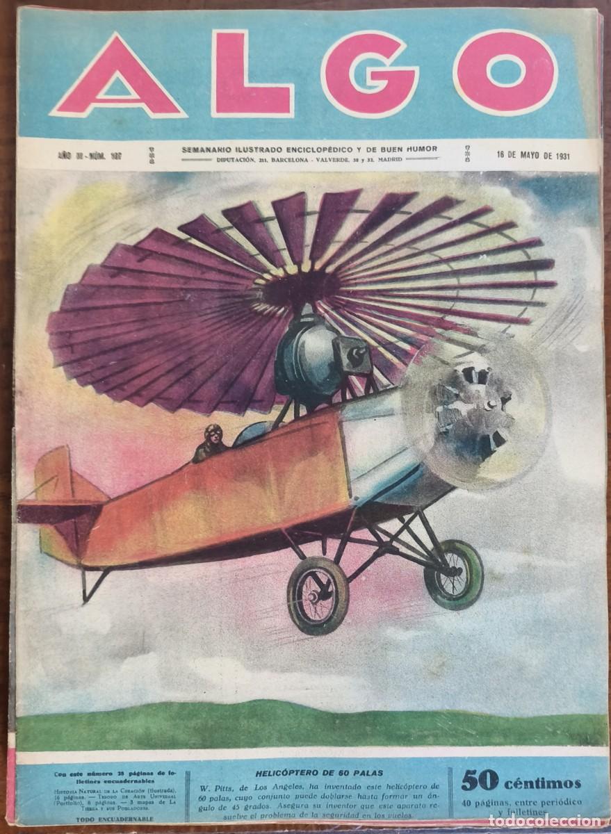 Coleccionismo de revistas y peri&oacute;dicos: ALGO-SEMANARIO ILUSTRADO ENCICLOP&Eacute;DICO Y DE BUEN HUMOR-N&ordm;107 HELIC&Oacute;PTERO ... 16/05/1931