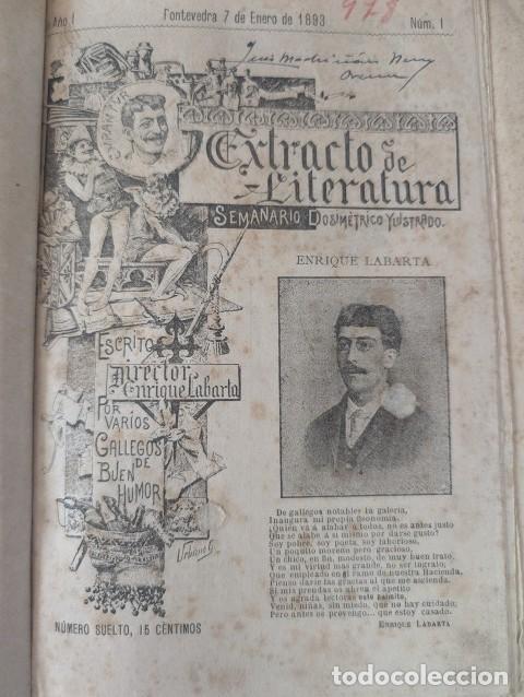 Colecionismo de Revistas e Jornais: EXCEPCIONAL DOCUMENTO DE GALICIA - REVISTA EXTRACTO DE LITERATURA 1893 COMPLETA Y EN BUEN ESTADO