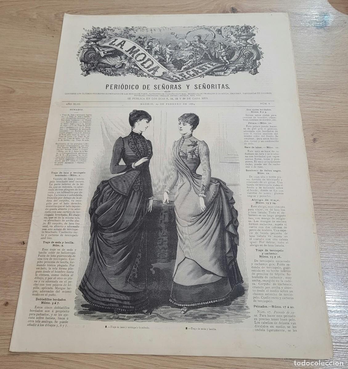 Coleccionismo de revistas y peri&oacute;dicos: REVISTA 1884 LA MODA ELEGANTE MADRID PUBLICIDAD PERFUMERIA VICTORIAN 37.5 X 27 CM