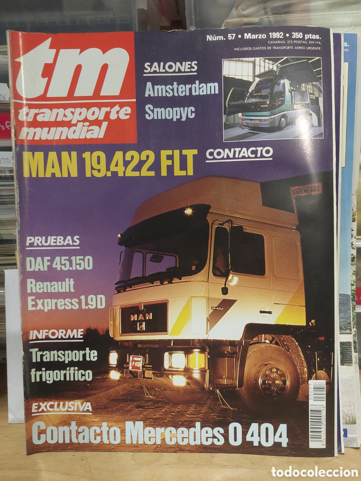 Coleccionismo de revistas y peri&oacute;dicos: TM TRASPORTES MUNDIAL REVISTA 57 1982 Man 19422 flt ,daf 45150,Renault 1.9 d