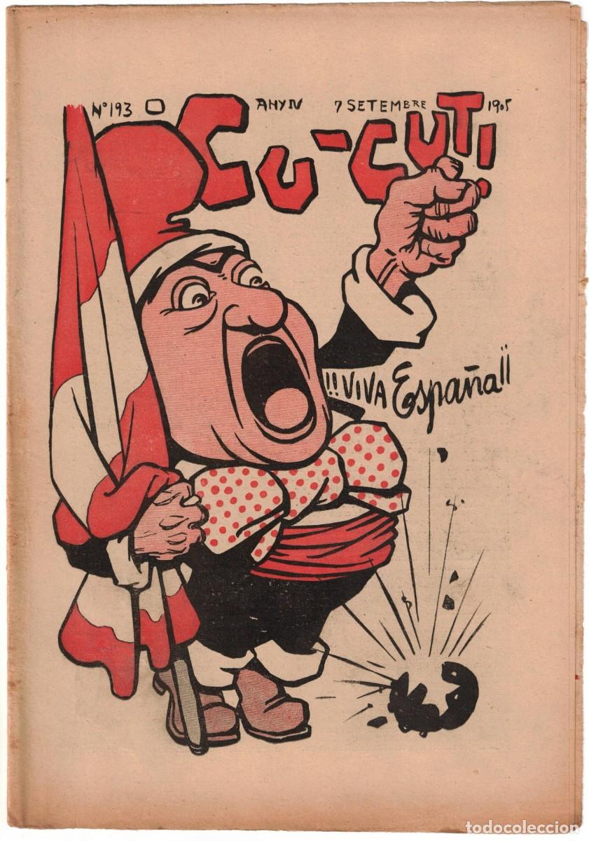 Coleccionismo de revistas y peri&oacute;dicos: &iexcl; CU-CUT ! - Setmanari sat&iacute;ric - n&ordm; 193 - 7 setembre 1905 en Catalan - Opisso, Cornet con vi&ntilde;eta