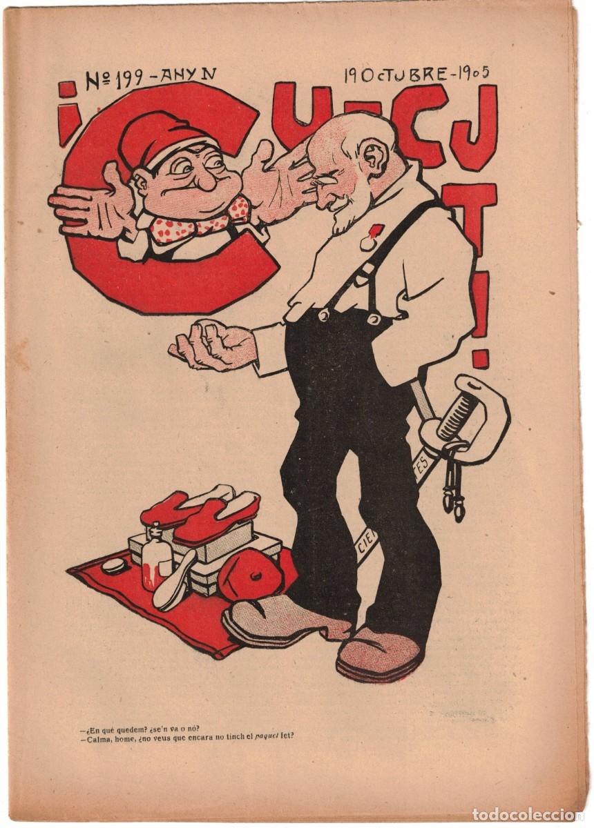 Coleccionismo de revistas y peri&oacute;dicos: &iexcl; CU-CUT ! - Setmanari sat&iacute;ric - n&ordm; 199 - 19 Octubre 1905 en Catalan - Opisso, Cornet con vi&ntilde;eta