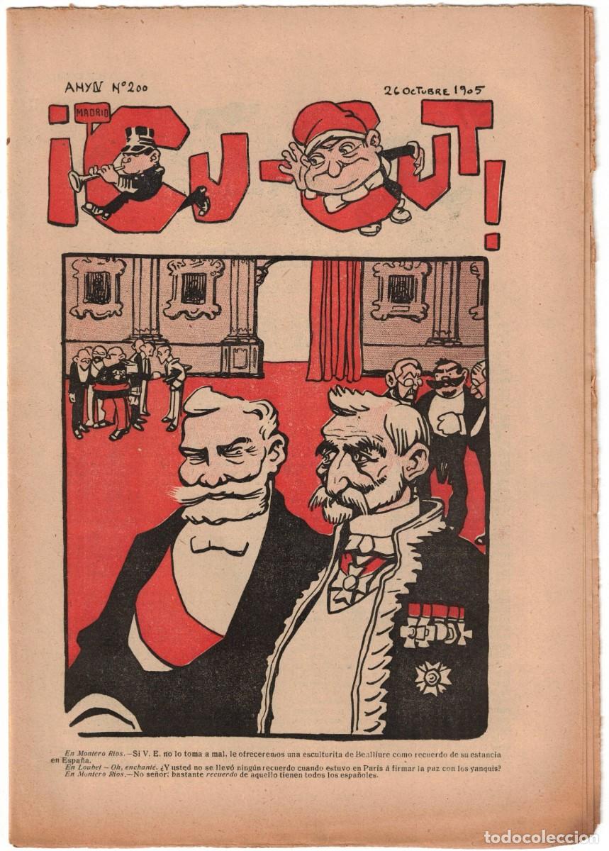 Coleccionismo de revistas y peri&oacute;dicos: &iexcl; CU-CUT ! - Setmanari sat&iacute;ric - n&ordm; 200 - 26 Octubre 1905 en Catalan - Opisso, Cornet con vi&ntilde;eta